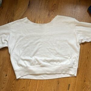 cropped off the shoulder crew neck